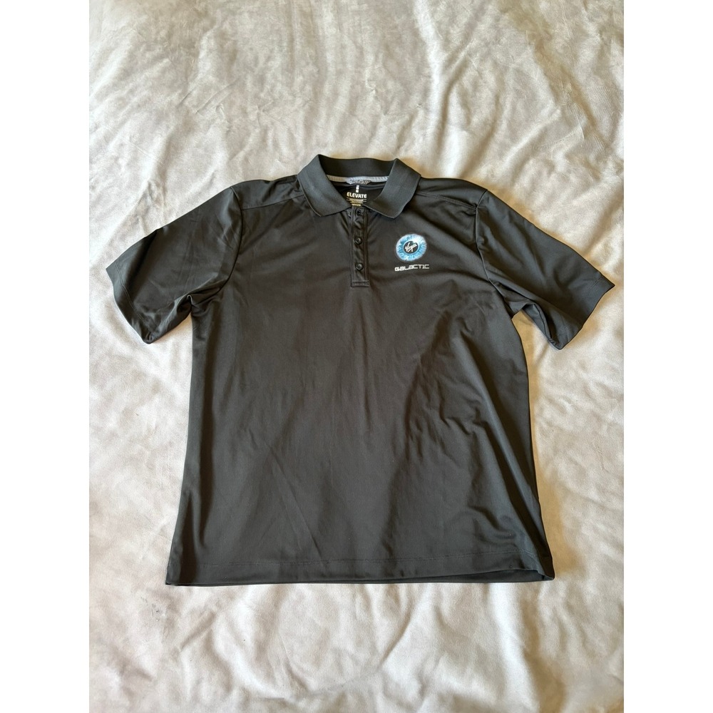 Elevate Virgin Galactic Mens Black Performance Polo Shirt Size Large Space Logo